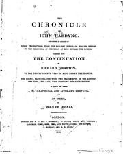 Cover of: The chronicle of Iohn Hardyng