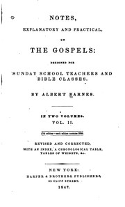 Cover of: Notes, Explanatory and Practical on the Gospels by Albert Barnes