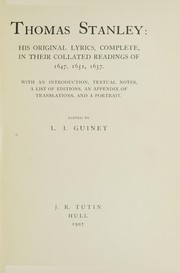 Cover of: Thomas Stanley by Thomas Stanley