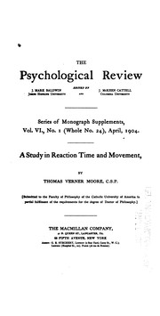 Cover of: A study in reaction time and movement