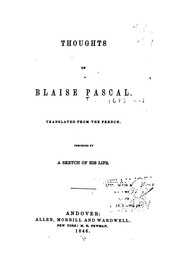 Cover of: Thoughts of Blaise Pascal