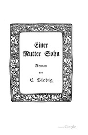 Cover of: Einer Mutter Sohn: Roman by Clara Viebig