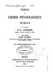 Cover of: Précis de chimie physiologique animale