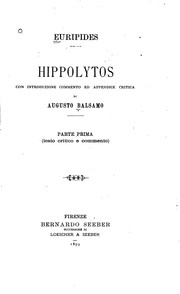 Cover of: Hippolytos by Euripides