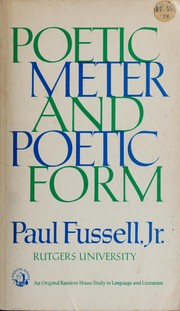 Cover of: Poetic meter and poetic form. by Paul Fussell