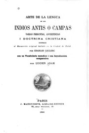 Cover of: Arte de la lengua de los indios antis o campas by 