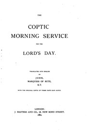 Cover of: The Coptic morning service for the Lord's day