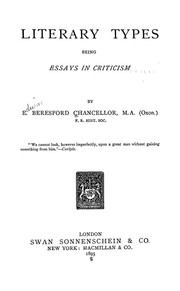 Cover of: Literary types by E. Beresford Chancellor