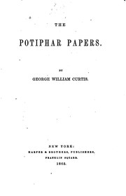 Cover of: The Potiphar papers by George William Curtis