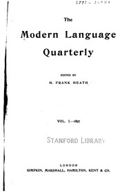 Cover of: The Modern Language Quarterly ...