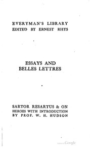 Cover of: Sartor resartus. by Thomas Carlyle