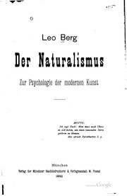 Cover of: Der Naturalismus: Zur Psychologie der modernen Kunst