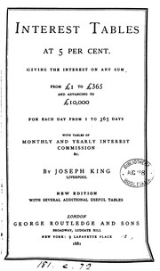 Cover of: Interest tables, calculated at five per cent