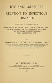 Cover of: Hygienic measures in relation to infectious diseases