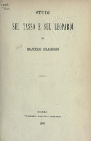 Cover of: Studj sul Tasso e sul Leopardi