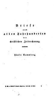 Cover of: Briefe aus allen Jahrhunderten der christlichen Zeitrechnung by Johann Michael Sailer