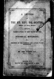 Cover of: A letter to the Rt. Rev. Dr. Binney, Bishop of Nova Scotia by James Robertson