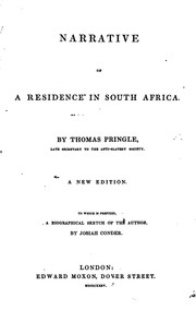 Cover of: Narrative of a Residence in South Africa by Thomas Pringle , Josiah Conder
