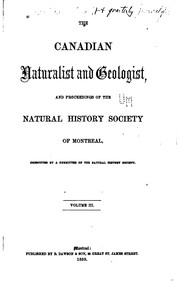 Cover of: The Canadian Naturalist and Geologist