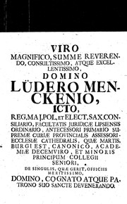 Cover of: Dissertatio philologica, qva autoritatem præceptorum Noachiticorum by Gerhard Hermann Mencke