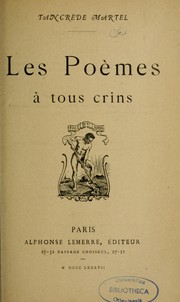 Cover of: Les poèmes à tous crins