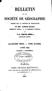 Cover of: Bulletin de la Société de géographie by 