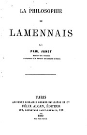 Cover of: La philosophie de Lamennais by Janet, Paul