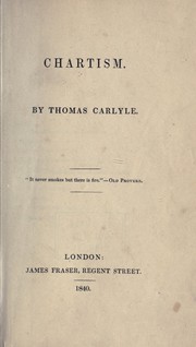 Cover of: Chartism | Thomas Carlyle