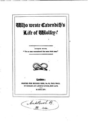 Cover of: Who wrote Cavendish's Life of Wolsey?