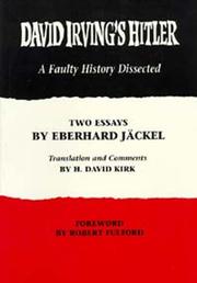 Cover of: David Irving's Hitler by Eberhard Jäckel