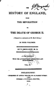 Cover of: The History of England: From the Revolution to the Death of George the Second. (Designed as a 