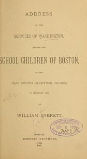 Cover of: Address on the services of Washington