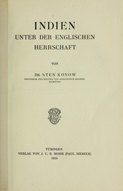 Cover of: Indien unter der englischen Herrschaft by Sten Konow