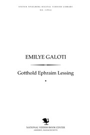 Cover of: Emilye Galoṭi by Gotthold Ephraim Lessing