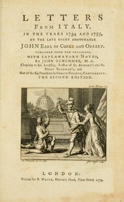 Cover of: Letters from Italy in the years 1754 and 1755