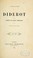 Cover of: Diderot et la société du baron d'Holbach