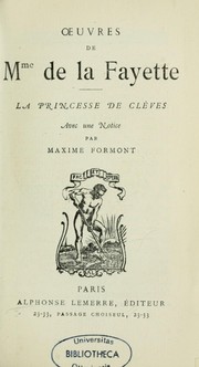 Cover of: La Princesse de Clèves by Madame de La Fayette