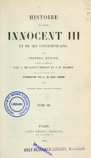 Cover of: Histoire du Pape Innocent III et de ses contemporains