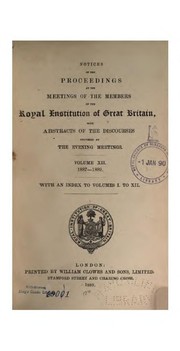 Cover of: Proceedings by Royal Institution of Great Britain