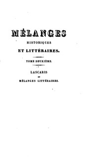 Cover of: Mélanges historiques et littéraires