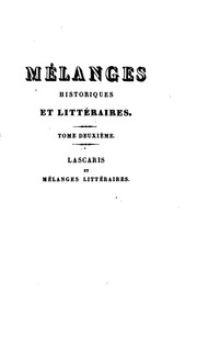 Cover of: Mélanges historiques et littéraires by Abel-François Villemain