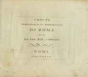 Cover of: Vedute principali e piu interessanti di Roma