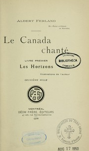 Cover of: Le Canada chanté