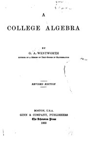 Cover of: A College Algebra