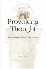 Cover of: Provoking thought: what colleges should do for students