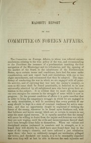 Cover of: Majority report of the Committee on Foreign Affairs