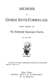 Cover of: Memoir of George David Cummins, D.D.: first bishop of the Reformed Episcopal church.