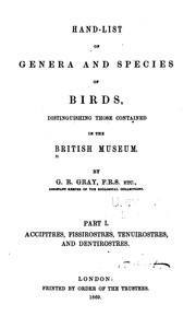 Cover of: Catalogue of the Genera and Subgenera of Birds Contained in the British Museum