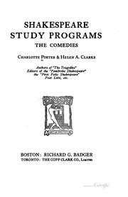 Cover of: Shakespeare study programs by Charlotte Endymion Porter