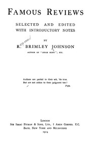 Cover of: Famous reviews by R. Brimley Johnson